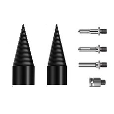 숲인더시티 캠핑 장작 쪼개기 드릴 비트 목재 분리기, 1세트, 블랙