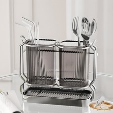 efactory Judy N Homesmi 瀝水餐具筒 餐具整理盒 餐具架, 深灰色, 1個