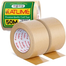 아뜰라임 크라프트 찢어쓰는 종이 포장 박스 테이프 60mm x 50m, 2개