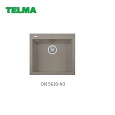 愛琴海廚房 Telma 義大利原裝 ON5610 石英石水槽 霧面白色/可可棕/淺灰 下崁 小水槽 56*49, 霧面 可可棕