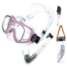 游龍潛水 V.DIVE TC301 專業潛水面鏡呼吸管套裝組合 (送收納提桶), TC301P18 梅子粉