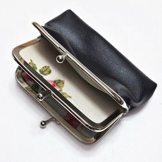 이중수납 원터치 동전파우치 가죽지퍼형