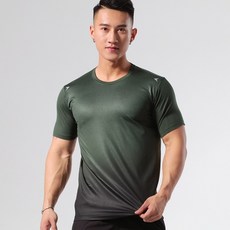 台灣發貨 全方位勁涼衣 時尚漸層色圓領牛奶絲 吸濕透氣排汗柔軟舒適高彈性 貼身運動健身跑步涼感衣 男士短袖T恤