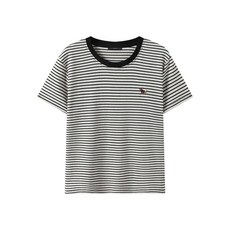 르샵 스트라이프 도그 자수 반팔 티셔츠 DQ2LW015A