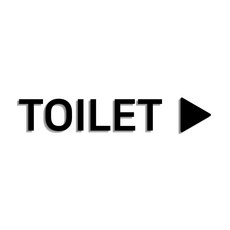 [1분설치] 스튜디오투명 화장실 표지판 검정색, TOILET 삼각형 화살표, 1개