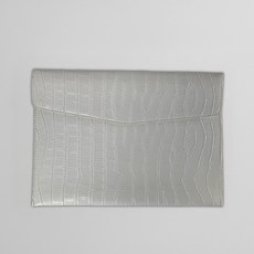 會議防水皮質文件袋 A4檔案夾 文件包 商務便攜橫款, 灰色,33.2*24.1CM, 1個