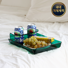 아크릴팩토리 아크릴 컬러 투명 트레이 쟁반, 그린