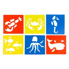 소형스텐실판6종세트(바다), PLAY_소형 스텐실판 6종세트(바다), 1개