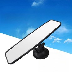 자동차 룸미러 흡착식 실내 앞유리 부착형 화이트 블루 미러, 1개