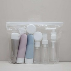旅行分裝瓶套組 11件組 矽膠塑膠材質 60ml多功能旅行收納, 1個, 60ml分裝組-白色+莫藍迪