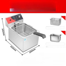 호프 업소용 탁상용 디스펜서 만들기 꼬치 탁상 탁상형 전기튀김기 생맥주기계 통닭 튀김, 고급형 12L 단일 탱크 전기 튀김기, 기본 색상