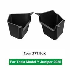 테슬라 모델 Y 주니퍼 2025 출시 트렁크 사이드 수납 박스 부트 오거나이저 플로킹 TPE 매트 방오 차량 여, TPE Cover 2PCS, 04 TPE Cover 2PCS