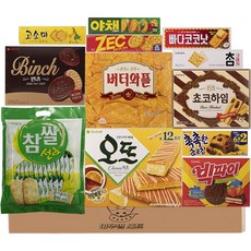 [여우별 세트]과자2호 대용량 개별포장 사무실 탕비실 간식 과자 세트 12종, 1개