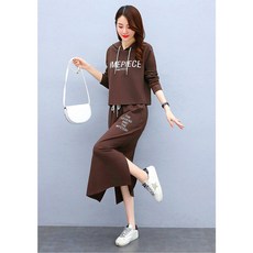NMEPIECE 帽T兩件式套裝 休閒長袖上衣與半身裙