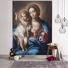 예수님 성화 액자 그리스도 예수 부활절 축제 홈 데코 벽걸이 태피스트리 아트 거실 침실 장식 환경 보호 A. 40x60cm 3. QMGT3-0328-3 1개, B. 60x90cm × 6. QMGT3-0328-6 ×