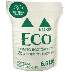 Boxie® Eco™ Farm to Box 지속 가능한 30일 냄새 제어 덩어리 고양이 배설물 2.9kg(6파운드) Boxiecat 99.9% 먼지 방지 식물 기반 모래, 6.5 Pounds