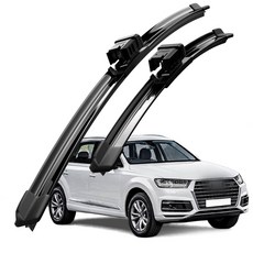 호환 아우디 Q7(4M) 2016-2025 (35TDI/45TDI/45TFSI) 와이퍼 초발수 저소음 자국 없음 전면 와이퍼 블레이드 2종 세트, 검은색