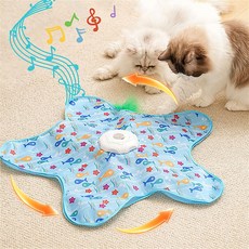 꼬리잡기 고양이 자동 장난감 움직이는 쥐꼬리, 푸른색, 1세트