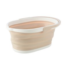 臺灣出貨折疊拖把桶手提式設計易收納免手洗家用款適配拖地儲水場景長方形拖布桶洗衣桶適用, 1個, 卡其