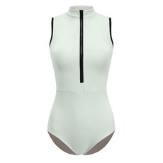 발레복 체조 레오타드와 민소매 여성 오픈백 및 지퍼 유니폼 네크라인 체조용 터틀넥