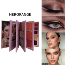 HERORANGE휴대용 북 디자인 78색 아이섀도우 팔레트 글리터 무펄 컨투어링 풀메이크업 키트, 1개, 78색 책형 화장 팔레트