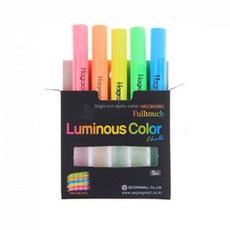 하고로모 탄산 형광분필 5색 혼합 5본, 1세트