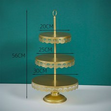 蛋糕盤 杯子蛋糕架 水果盤 三層水果架 鐵藝點心盤 下午茶點心架 家用蛋糕托盤 甜點架 三層蛋糕架 甜品架, 蕾絲三層, 1個