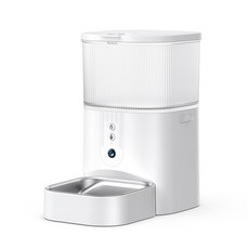 PT18 智慧自動寵物餵食器, 1個, 白色 - 3L 帶金屬碗, 3000ml