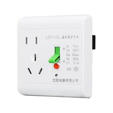 熱水器家用空調漏電開關插座 86型10A16A漏電保護開關插座，安全節能, 1個, 10A(五孔)漏保插座