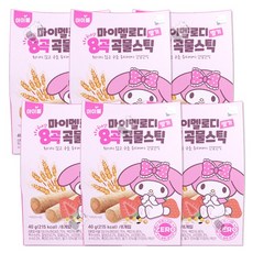 아텍스 마이멜로디 8곡 곡물스틱 크리스피롤 8p, 딸기맛, 40g, 6개