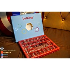 全金屬益智環30款套裝：九連環蝴蝶扣雙人競賽桌遊禮物, 1個, 銀色