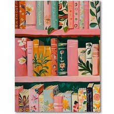 Tree of Life 성인용 십자수 키트 - 초보자 성인용 자수 키트 11 CT 패턴 치수 카운트 십자수 키트 성인용 예술 공예 30.5 x 40.6cm(12 x 16인치), 핑크 책장