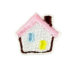 케바케 와펜 커스텀 스티커 패치, w054 핑크 지붕 집, 1개