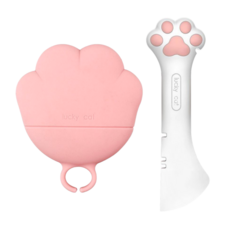 소요상점 고양이 캔뚜껑 캔따개 세트, 화이트/핑크, 1세트