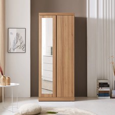 솜씨방가구 E0 로즈키높이 800 거울 옷장, 내추럴