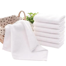 林花毛巾 純棉白方巾 （台灣製）, 加厚款33x33cm/63g/單條, 12個