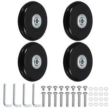 YELARXI 교체용 수하물 바퀴 여행 가방 바퀴 교체 키트 60x14mm 및 2세트 고무 블랙 - 장착 (회전 캐스터 베어링 수리/교체/롤러 백/가방/스피너), YELARXI 교체용 수하물 바퀴, 여행 가방 바퀴 교