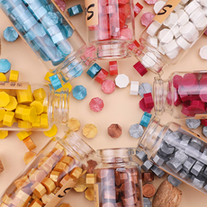 꾹눌러 인장 실링 밀봉 왁스 컬러 도장 보틀 60개 세트, 8실링왁스-퍼플, 1개