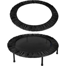 트램폴린 스프링 커버 원형 소형 교체 6홀 안전 패드 - 피팅남성용여성용실내용가정용 36인치 및 옥스포드 천 & 블랙, 32 Inch, Black