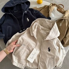 男童外套 童裝 女童外套連帽棉布刺繡春秋兒童拉鍊衫薄款上衣洋氣早秋童裝