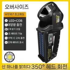 다기능 태양광 핸드헬드 램프 탐조등 강한 빛 손전등 고출력 조명, Large size, 1개