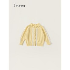 宥寶童裝女童蕾絲開衫軟糯黃色女寶寶針織外套 春季新品