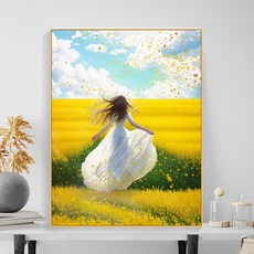 다솜이네 DIY 명화그리기 유화 세트 알록달록 아이들 30 x 40cm, 소녀1, 1개