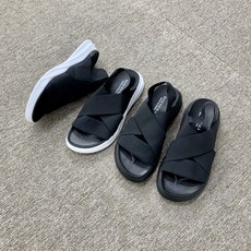 남녀공용 키높이 커플 크로스 밴딩 샌들 (4cm)