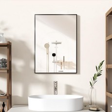 뷰티피크 사각 벽거울 화장대거울 욕실거울 강화안전유리, 블랙