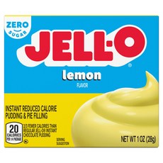 젤로 레몬 푸딩 무설탕/무지방 1온스 Jell-O Lemon Pudding Sugar Free/Fat Free 1oz, 1개