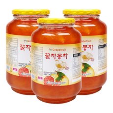 자연톡 고흥 웰빙 꿀 자몽차 과일 청 액상차, 1개, 3개입, 2kg