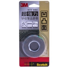 3M Scotch Mv1803 超強力VHB雙面膠帶-凹凸專用-(18MMx1.5M), 1個