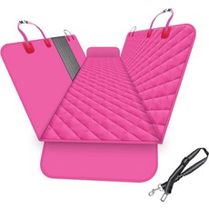 GXT 자동차 SUV 및 트럭용 강아지 뒷좌석 커버 프로텍터 메시 창, Pink, 1 Seat Cover and Dog Seat