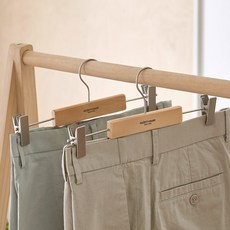 모던하우스 모던 우드 바지행어 2 PCS 세트 내추럴, 2개